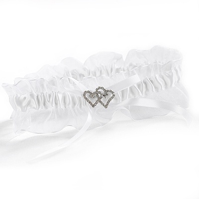 With All My Heart - White Satin Garter