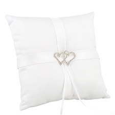 With All My Heart - White Satin Pillow