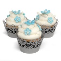 Silver Filigree Cupcake Wraps