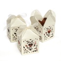 Ivory Lacy Heart Favor Boxes
