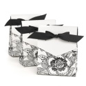 White Dramatic Floral Favor Boxes