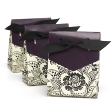 Purple Dramatic Floral Favor Boxes