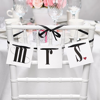 Mr. and Mrs. Ribbon Chair Banners