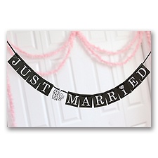 Black Just Married Banner