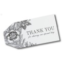 White Dramatic Floral Favor Cards