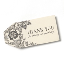 Ecru Dramatic Floral Favor Cards