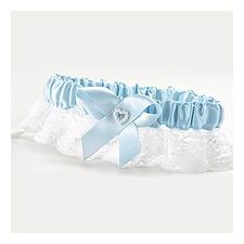 Blue Full Figure Wedding Garter