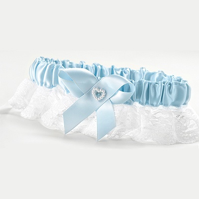 Blue Full Figure Wedding Garter