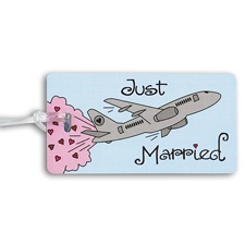Airplane Just Married Luggage Tag
