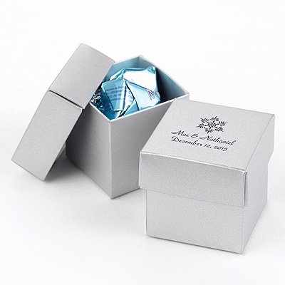 Silver Shimmer Two-Piece Favor Boxes