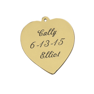 Personalized Gold or Silver Heart Charm