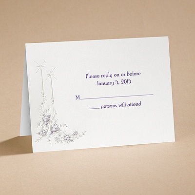 Dearly Beloved - Purple - Response Card With Envelope