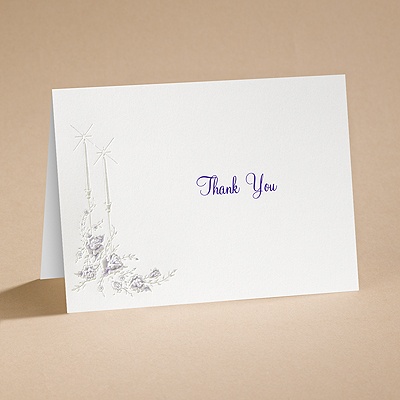Dearly Beloved - Purple - Thank You Card With Verse And Envelope