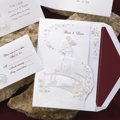 Love's Journey with Claret Accents - Invitation