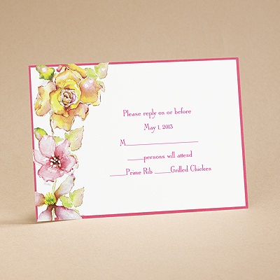 Tropical Blooms - Respond Card and Envelope