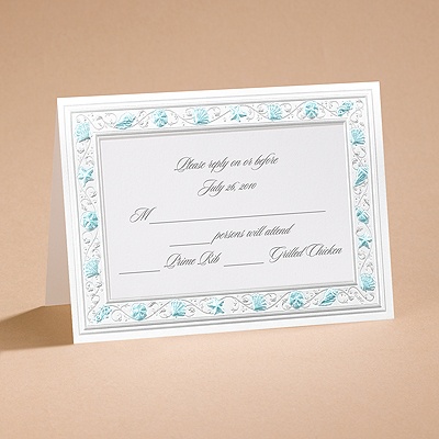 Gathering Seashells - Turquoise - Respond Card and Envelope