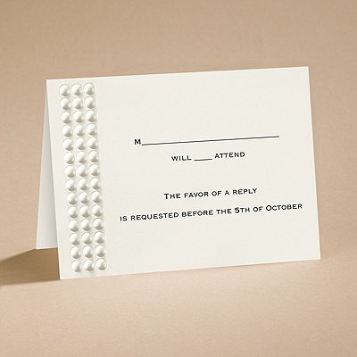 String of Pearls - Ecru - Respond Card and Envelope