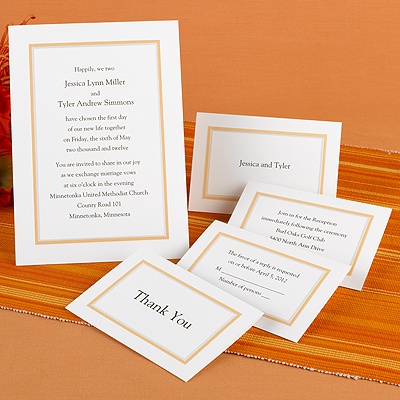 Bright Border - Tangerine Invitation