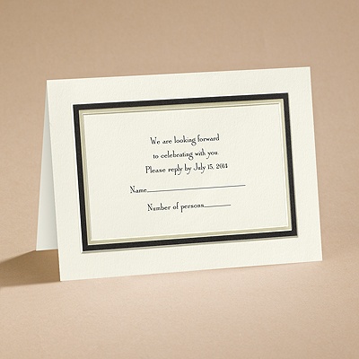 The Edge - Ecru with Black - Respond Card and Envelope