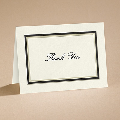 The Edge - Ecru with Black - Thank You Card and Envelope