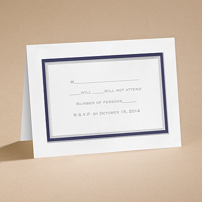 Bright Border - Navy - Respond Card and Envelope