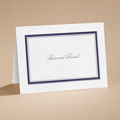Bright Border - Navy - Note Card and Envelope
