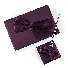 Regal Purple Guest Book and Pen