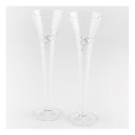 Silver Scroll Hearts Toasting Flutes
