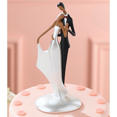 Elegant Couple Cake Top Figurine - African American