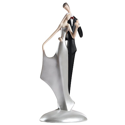 Elegant Couple Cake Top Figurine - Caucasian