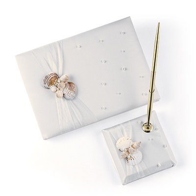 Seashell Guest Book and Pen Set