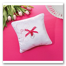 Pink Floral Ring Pillow