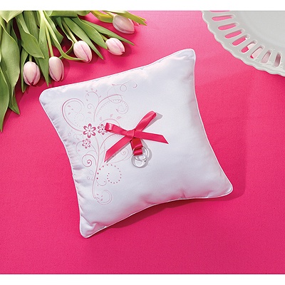 Pink Floral Ring Pillow