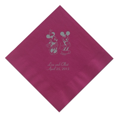 A Classic - Disney Cranberry Beverage Napkin in Foil