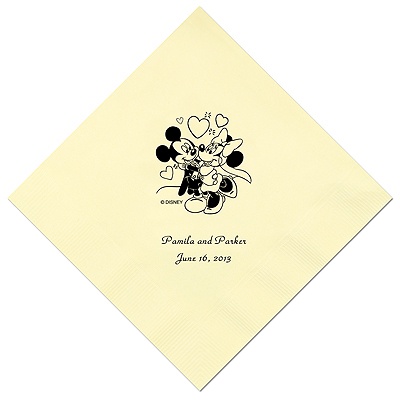 A Classic - Disney Pastel Yellow Beverage Napkin in Foil