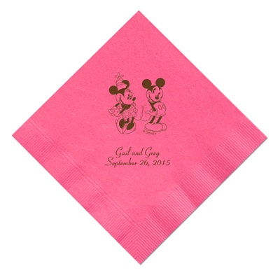 A Classic - Disney Fuchsia Beverage Napkin in Foil