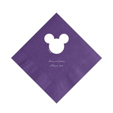 A Classic - Disney Purple Beverage Napkin in Foil