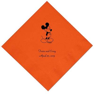 A Classic - Disney Orange Beverage Napkin in Foil