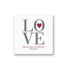 Love Letters - White Cocktail Napkin