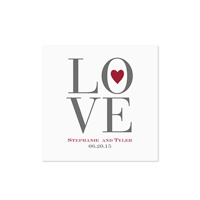 Love Letters - White Cocktail Napkin