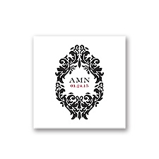 Damask Medallion - White Cocktail Napkin