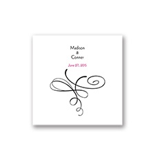 Calligraphy Swirls - White Cocktail Napkin