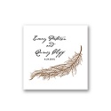 Fanciful Feather - White Beverage Napkin