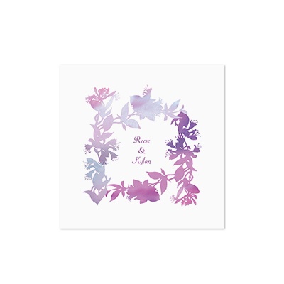 Watercolor Shades - Purple - White Cocktail Napkin