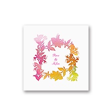 Watercolor Shades - Fuchsia - White Cocktail Napkin