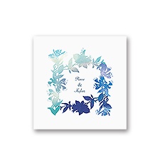 Watercolor Shades - Navy - White Cocktail Napkin