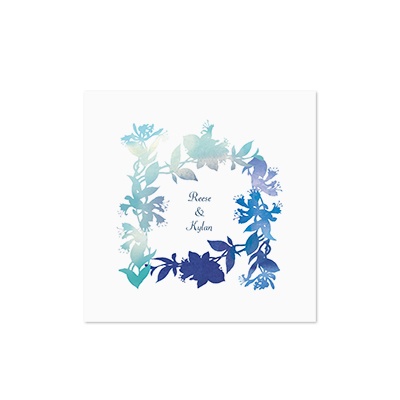 Watercolor Shades - Navy - White Cocktail Napkin