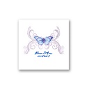 Delicate Butterfly - Blue - White Beverage Napkin