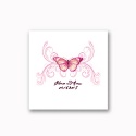 Delicate Butterfly - Fuchsia - White Beverage Napkin