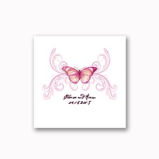 Delicate Butterfly - Fuchsia - White Cocktail Napkin
